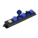 Casa si Gradina - Electrice - Accesorii electrice - Prelungitoare, triple, fise - Prelungitor electric ORNO OR-AE-13298(GS)/3M, 5 prize, 3680W, 3m, IP44, Negru/Albastru - Infinity.ro
