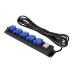 Casa si Gradina - Electrice - Accesorii electrice - Prelungitoare, triple, fise - Prelungitor electric ORNO OR-AE-13298(GS)/3M, 5 prize, 3680W, 3m, IP44, Negru/Albastru - Infinity.ro