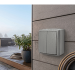 Casa si Gradina - Electrice - Distributie electrica si comanda - Intrerupatoare - Intrerupator dublu ORNO AQUATIC PRO OR-OE-7401/GR, 230V, 10A, montaj aparent, IP55, Gri/Grafit - Infinity.ro