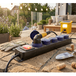 Casa si Gradina - Electrice - Accesorii electrice - Prelungitoare, triple, fise - Prelungitor electric ORNO OR-AE-13298(GS)/3M, 5 prize, 3680W, 3m, IP44, Negru/Albastru - Infinity.ro