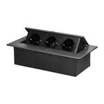 Casa si Gradina - Electrice - Prize - Priza mobilier incastrabila ORNO OR-GM-9032(GS)/GR, 3 prize Schuko, 3680W, grafit - Infinity.ro