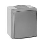 Casa si Gradina - Electrice - Distributie electrica si comanda - Intrerupatoare - Buton sonerie LED ORNO AQUATIC PRO, 230V, 10A, IP55, Gri/Grafit - Infinity.ro
