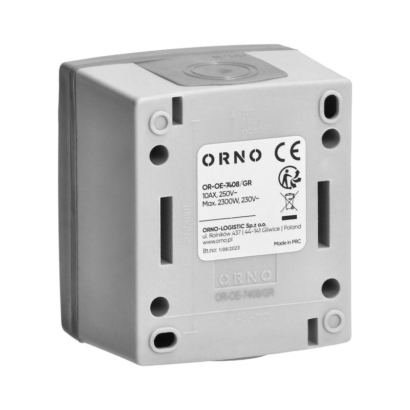 Casa si Gradina - Electrice - Distributie electrica si comanda - Intrerupatoare - Intrerupator Jaluzele ORNO AQUATIC PRO OR-OE-7408/GR, 230V, 10A, IP55, Montaj Aparent, Gri/Grafit - Infinity.ro