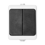 Casa si Gradina - Electrice - Distributie electrica si comanda - Intrerupatoare - Intrerupator dublu ORNO AQUATIC MINI OR-OE-7301/WB, 230V, 10A, IP54, montaj aparent, alb/negru - Infinity.ro