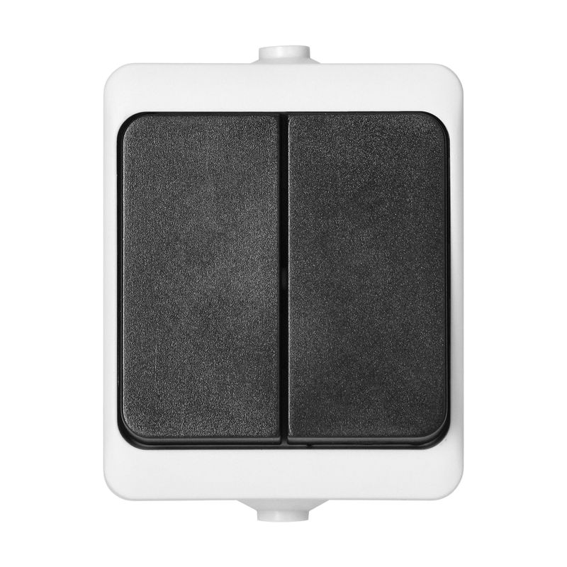Casa si Gradina - Electrice - Distributie electrica si comanda - Intrerupatoare - Intrerupator dublu ORNO AQUATIC MINI OR-OE-7301/WB, 230V, 10A, IP54, montaj aparent, alb/negru - Infinity.ro