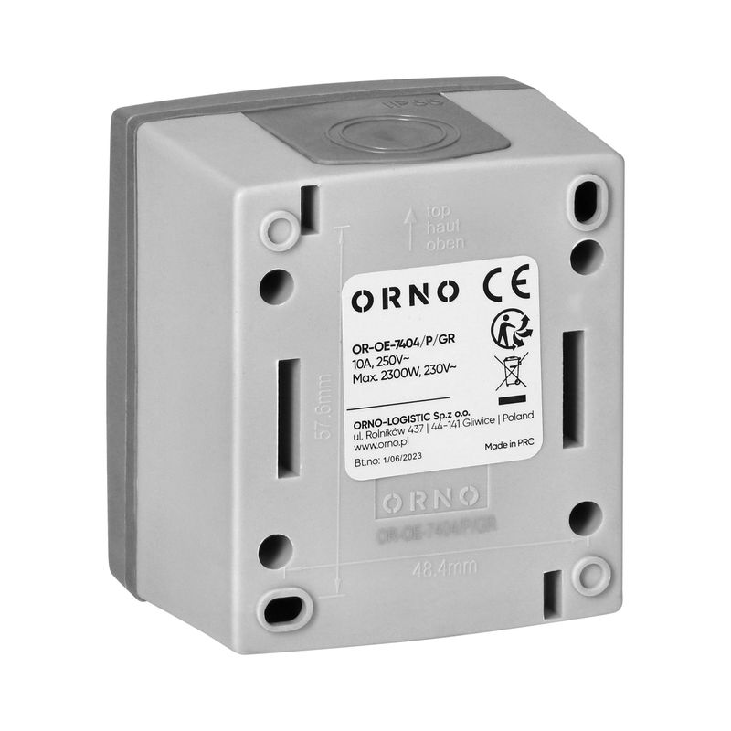 Casa si Gradina - Electrice - Distributie electrica si comanda - Intrerupatoare - Buton sonerie LED ORNO AQUATIC PRO, 230V, 10A, IP55, Gri/Grafit - Infinity.ro