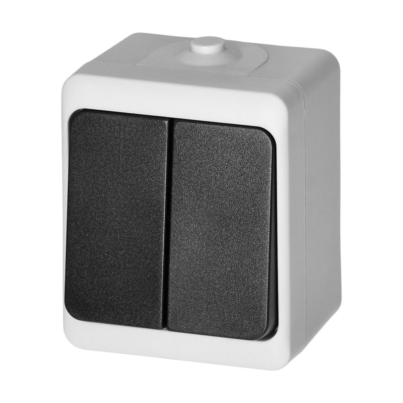 Casa si Gradina - Electrice - Distributie electrica si comanda - Intrerupatoare - Intrerupator dublu ORNO AQUATIC MINI OR-OE-7301/WB, 230V, 10A, IP54, montaj aparent, alb/negru - Infinity.ro