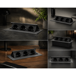 Casa si Gradina - Electrice - Prize - Priza mobilier incastrabila ORNO OR-GM-9032(GS)/GR, 3 prize Schuko, 3680W, grafit - Infinity.ro