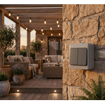 Casa si Gradina - Electrice - Distributie electrica si comanda - Intrerupatoare - Intrerupator dublu ORNO AQUATIC MINI OR-OE-7301/WB, 230V, 10A, IP54, montaj aparent, alb/negru - Infinity.ro