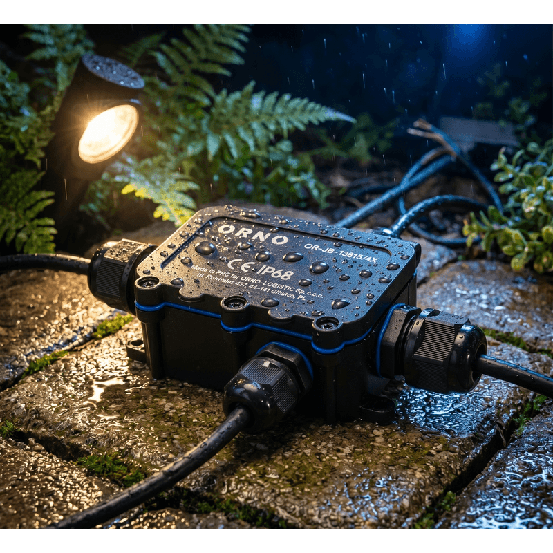 Casa si Gradina - Electrice - Accesorii electrice - Accesorii prize si intrerupatoare - Doza derivatie ORNO OR-JB-13815/4X, 4 intrari, IP68, neagra - Infinity.ro