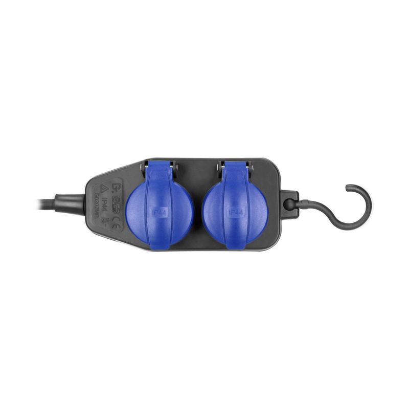 Casa si Gradina - Electrice - Accesorii electrice - Prelungitoare, triple, fise - Prelungitor electric ORNO OR-AE-13299(GS)/5M, 4 prize, 5m, IP44, Negru/Albastru - Infinity.ro