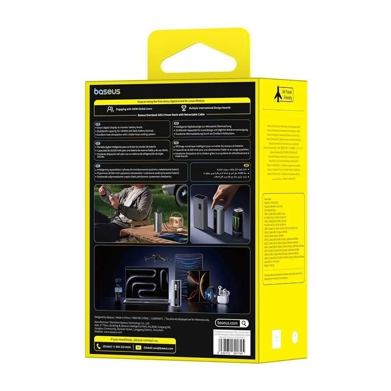 Laptop, Telefoane si Tablete - Telefoane mobile si accesorii - Accesorii Telefoane - Baterii externe - Acumulator extern Baseus EnerGeek GR11, 20000mAh, 145W, display, argintiu - Infinity.ro
