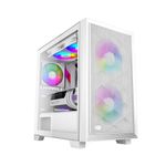 PC, gaming si accesorii - Componente PC - Componente - Carcase PC si server - Carcasa PCCOOLER Mini Tower, mATX, 2 ventilatoare ARGB, sticla securizata, alb - Infinity.ro