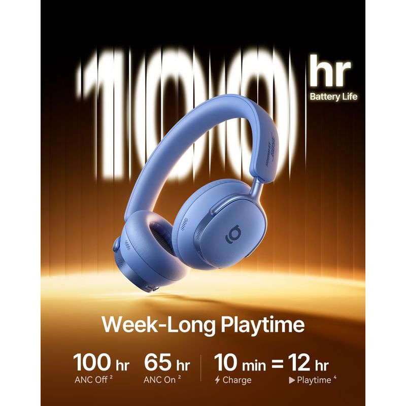 TV, Audio-Video si Foto - Portabile audio - Casti audio - Casti Wireless Over-Ear Baseus Inspire XH1, ANC, Bluetooth 6.1, Autonomie 100h, Twilight Blue - Infinity.ro