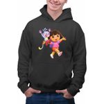 Fashion, accesorii si bijuterii - Barbati - Imbracaminte - Hanorace barbati - Hanorac Barbati Dora Explorer Maimuta Aventuri, negru, marime S - Infinity.ro
