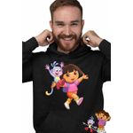 Fashion, accesorii si bijuterii - Barbati - Imbracaminte - Hanorace barbati - Hanorac Barbati Dora Explorer Maimuta Aventuri, negru, marime S - Infinity.ro