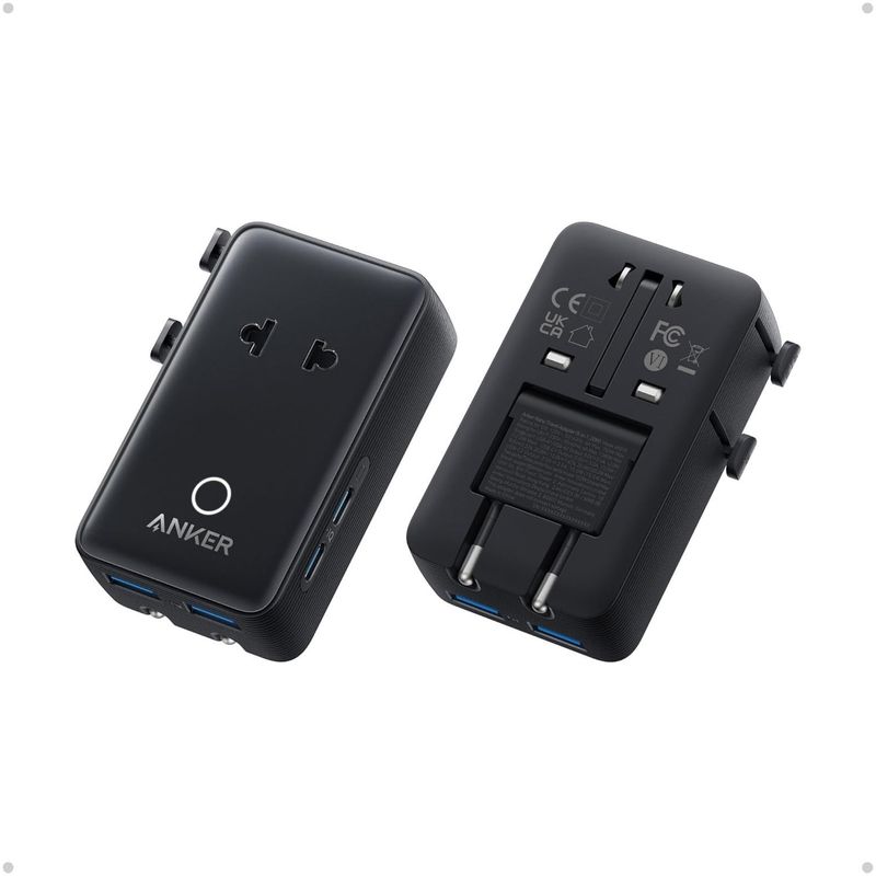 Casa si Gradina - Electrice - Accesorii electrice - Accesorii prize si intrerupatoare - Adaptor de calatorie Anker Nano Travel Adapter 5 in 1, 20W, 2x USB-C, 2x USB-A, Negru - Infinity.ro