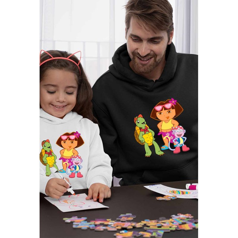 Fashion, accesorii si bijuterii - Barbati - Imbracaminte - Hanorace barbati - Hanorac Barbati Dora Exploratoarea Franklin Explorer Maimuta, negru, marime 3XL - Infinity.ro