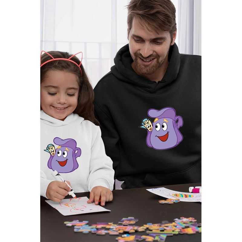 Fashion, accesorii si bijuterii - Barbati - Imbracaminte - Hanorace barbati - Hanorac Barbati Dora Explorer Ghiozdan Harta Actiune, negru, marime M - Infinity.ro