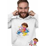 Fashion, accesorii si bijuterii - Barbati - Imbracaminte - Hanorace barbati - Hanorac Barbati Dora Strumfii Bucatarul Rusinosul Hotomanul, alb, marime S - Infinity.ro