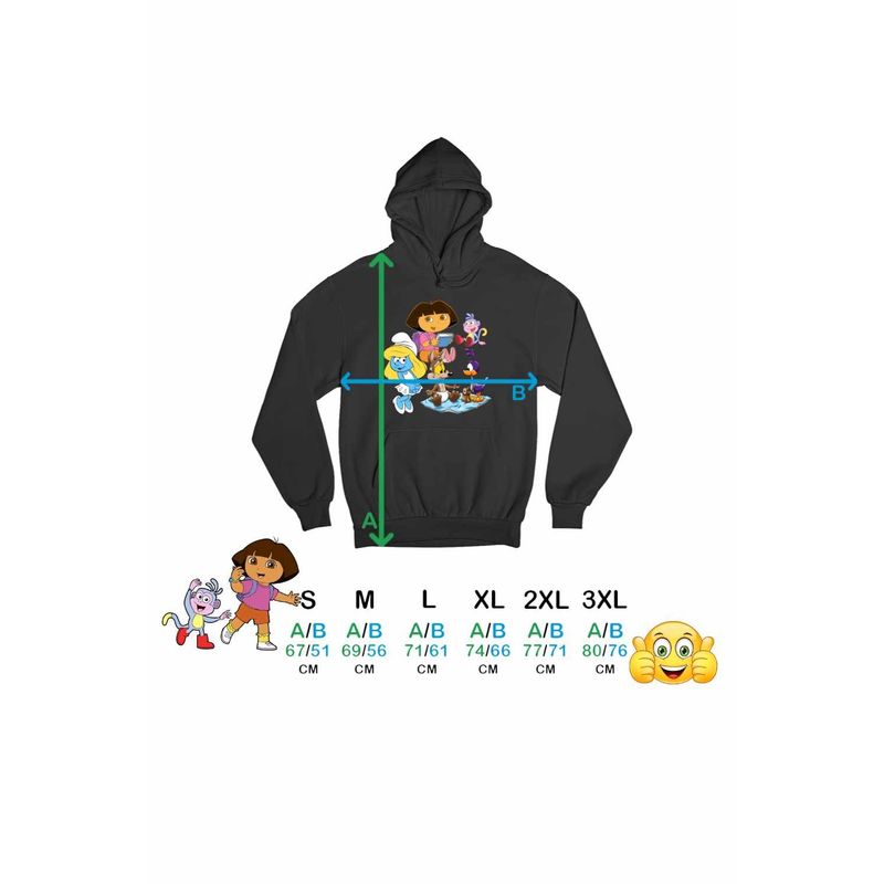 Fashion, accesorii si bijuterii - Barbati - Imbracaminte - Hanorace barbati - Hanorac Barbati Dora Exploratoarea Strumfita Road Runner Coiotul Baby Bebelusi Buba, negru, marime L - Infinity.ro