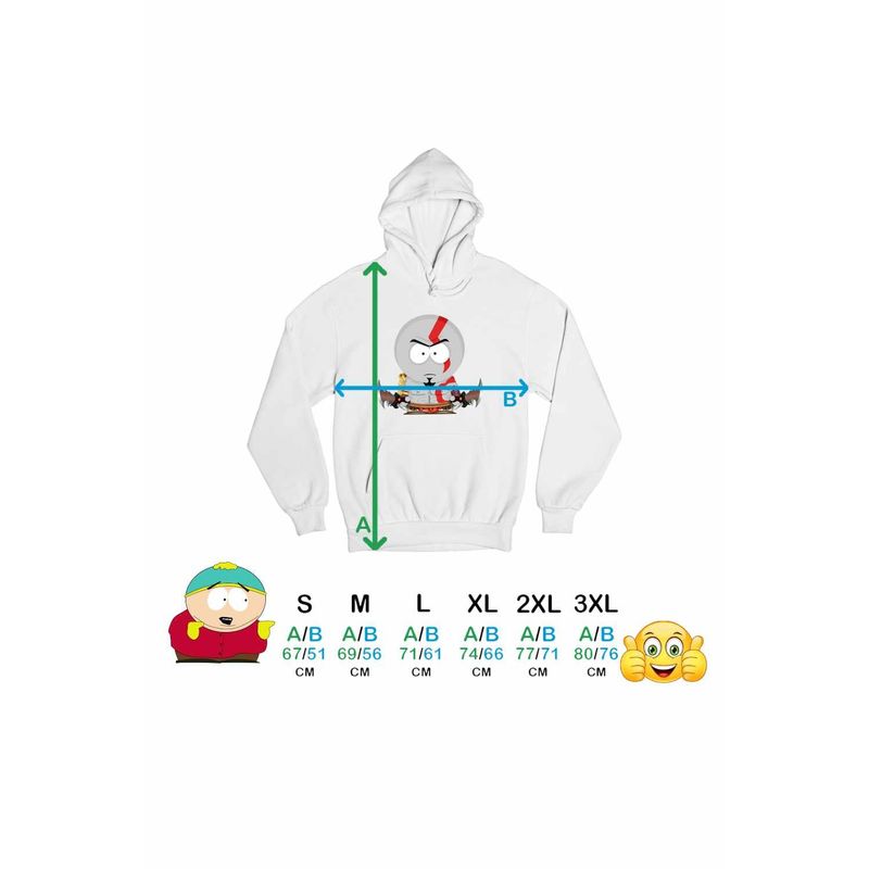 Fashion, accesorii si bijuterii - Barbati - Imbracaminte - Hanorace barbati - Hanorac Barbati South Park God Of War Viking Razboinic, alb, marime 2XL - Infinity.ro