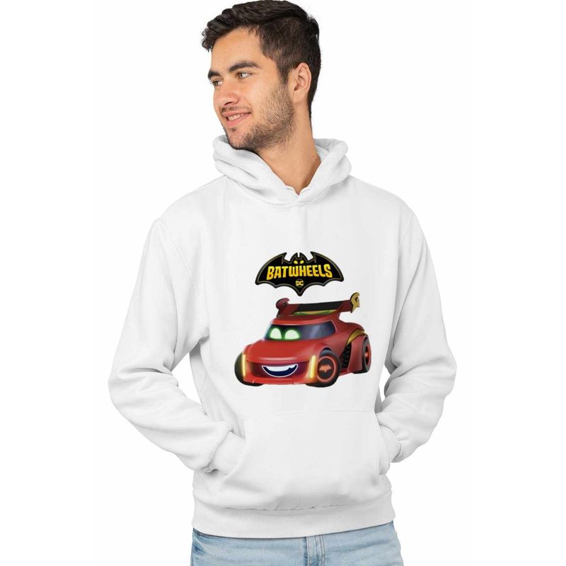 Fashion, accesorii si bijuterii - Barbati - Imbracaminte - Hanorace barbati - Hanorac Barbati Batwheels Redbird Batroti Robin Desene Masini, alb, marime XL - Infinity.ro