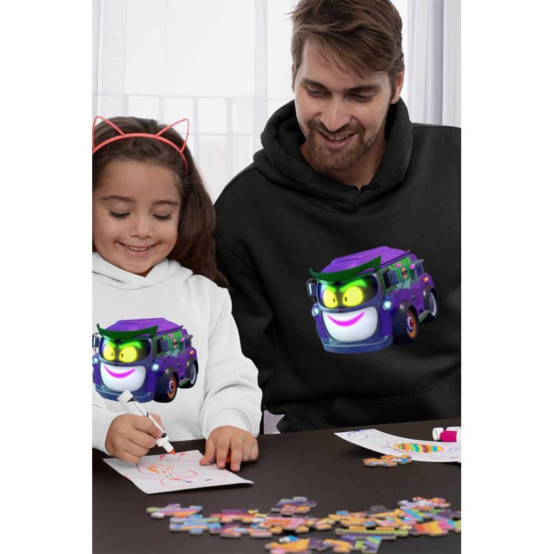 Fashion, accesorii si bijuterii - Barbati - Imbracaminte - Hanorace barbati - Hanorac Barbati Batwheels Prank Joker Masina Batroti Desene Animate Masini, negru, marime L - Infinity.ro