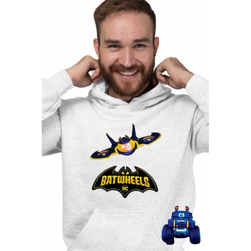 Fashion, accesorii si bijuterii - Barbati - Imbracaminte - Hanorace barbati - Hanorac Barbati Batwheels Batwing Batroti Jet Batman, alb, marime XL - Infinity.ro