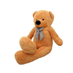 Jucarii, Copii si Bebe - Jucarii si jocuri - Jucarii de plus - Ursulet De Plus Gigant crem cu funda, 120-140 cm - Infinity.ro