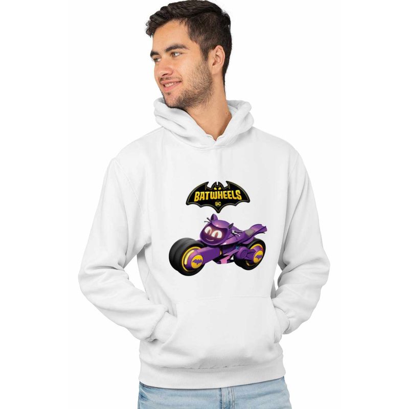 Fashion, accesorii si bijuterii - Barbati - Imbracaminte - Hanorace barbati - Hanorac Barbati Batwheels Bibi Batgirl Cycle Motocicleta Batman, alb, marime M - Infinity.ro