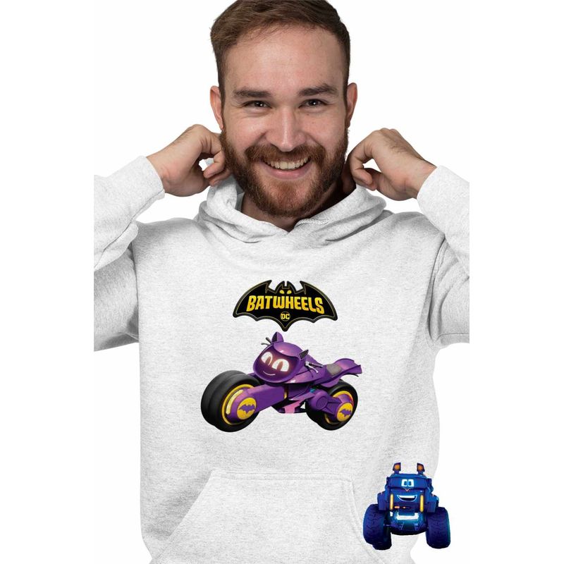 Fashion, accesorii si bijuterii - Barbati - Imbracaminte - Hanorace barbati - Hanorac Barbati Batwheels Bibi Batgirl Cycle Motocicleta Batman, alb, marime M - Infinity.ro