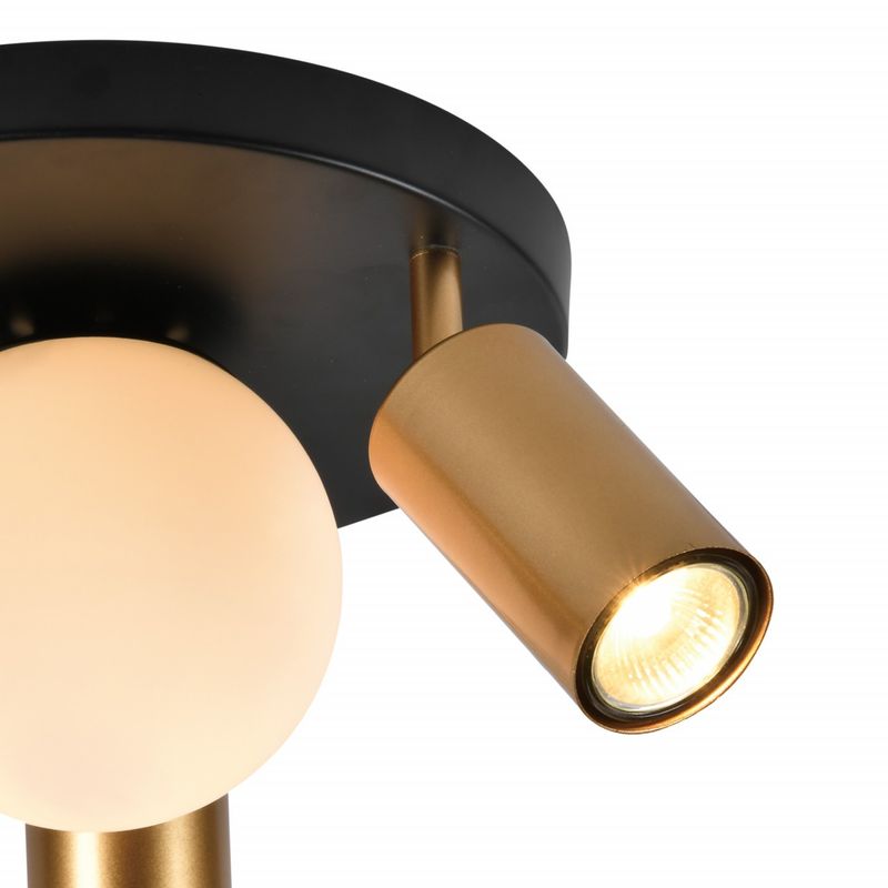Casa si Gradina - Corpuri si surse de iluminat - Plafoniere, aplice si spoturi - Plafoniera Spike KL164004, 4xGU10/ E14, alba mata+neagra+aurie, IP20, Klausen - Infinity.ro