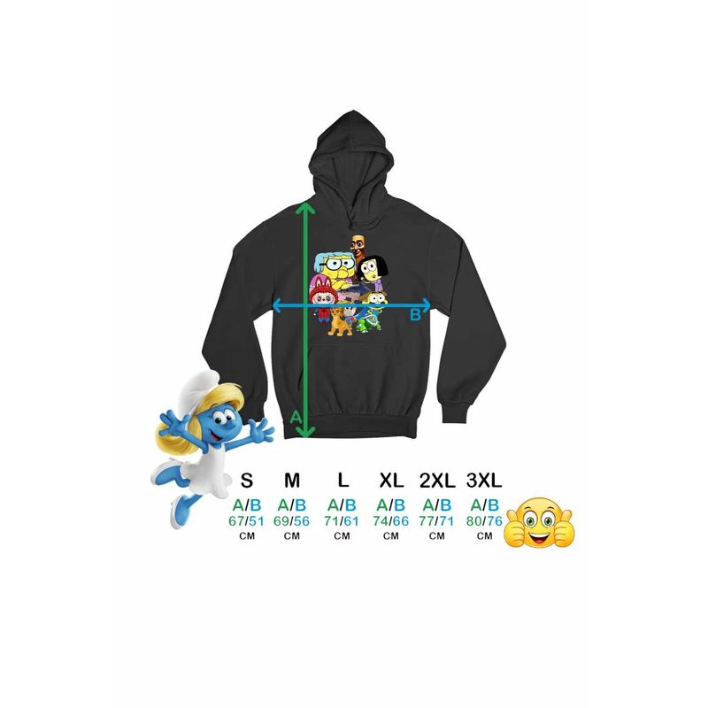 Fashion, accesorii si bijuterii - Barbati - Imbracaminte - Hanorace barbati - Hanorac Barbati Familia Green Labubu Paienjenel Tung Sahur Robogobo, negru, marime 3XL - Infinity.ro