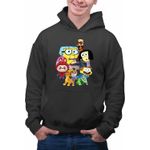 Fashion, accesorii si bijuterii - Barbati - Imbracaminte - Hanorace barbati - Hanorac Barbati Familia Green Labubu Paienjenel Tung Sahur Robogobo, negru, marime 3XL - Infinity.ro