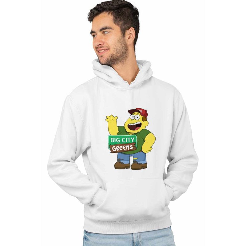 Fashion, accesorii si bijuterii - Barbati - Imbracaminte - Hanorace barbati - Hanorac Barbati Familia Green la Oras Bill, alb, marime L - Infinity.ro