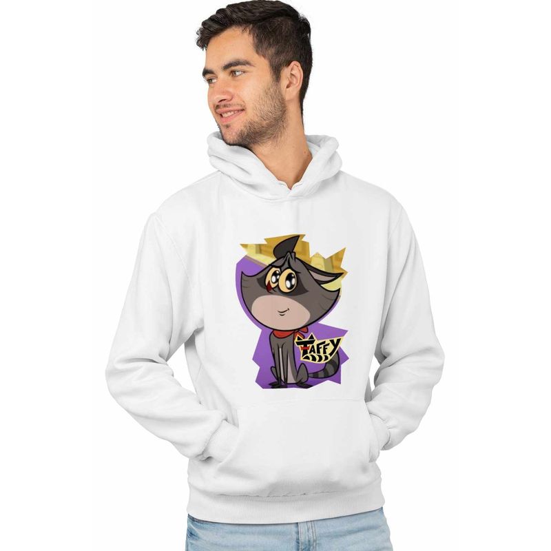 Fashion, accesorii si bijuterii - Barbati - Imbracaminte - Hanorace barbati - Hanorac Barbati Taffy Desene Animate, alb, marime L - Infinity.ro
