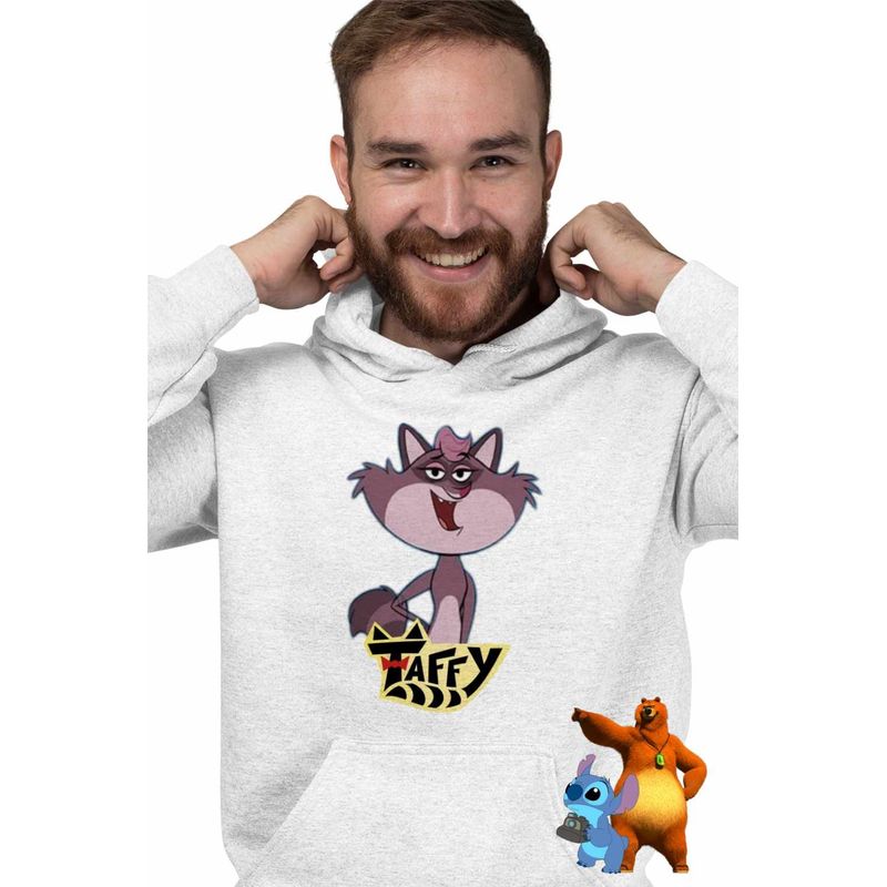 Fashion, accesorii si bijuterii - Barbati - Imbracaminte - Hanorace barbati - Hanorac Barbati Taffy Mish Desen Animat, alb, marime 3XL - Infinity.ro