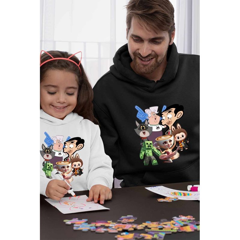 Fashion, accesorii si bijuterii - Barbati - Imbracaminte - Hanorace barbati - Hanorac Barbati Taffy Mr Bean Creeper Balerina Labubu Harry Potter, negru, marime 2XL - Infinity.ro