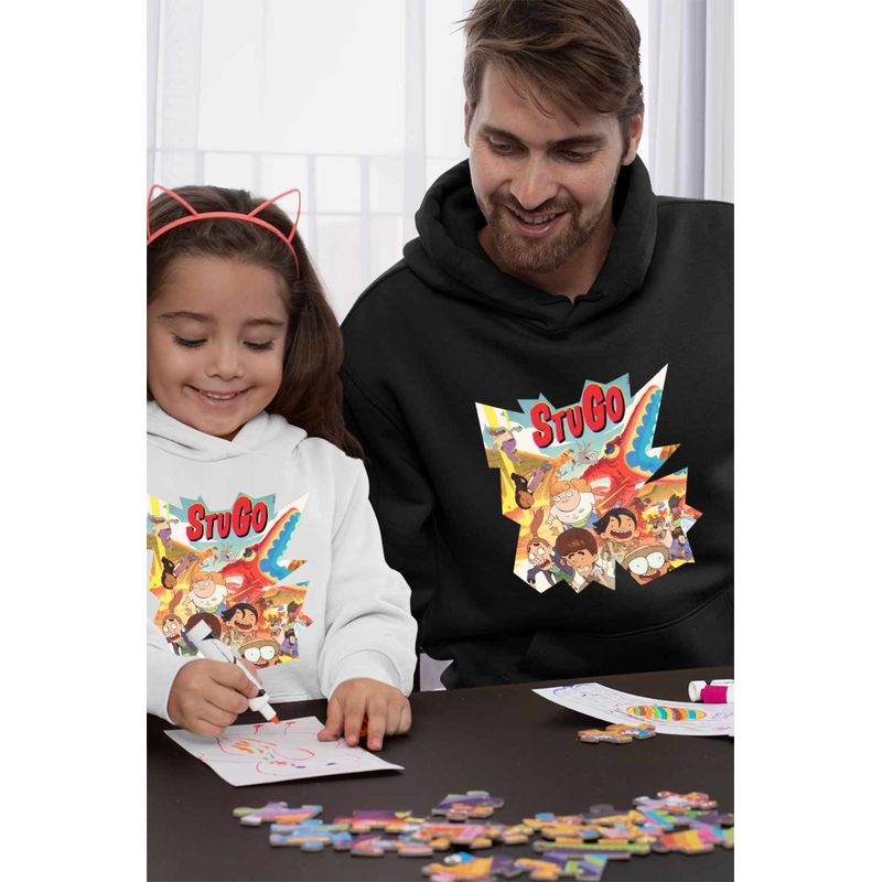 Fashion, accesorii si bijuterii - Barbati - Imbracaminte - Hanorace barbati - Hanorac Barbati StuGo Desen Animat, negru, marime S - Infinity.ro