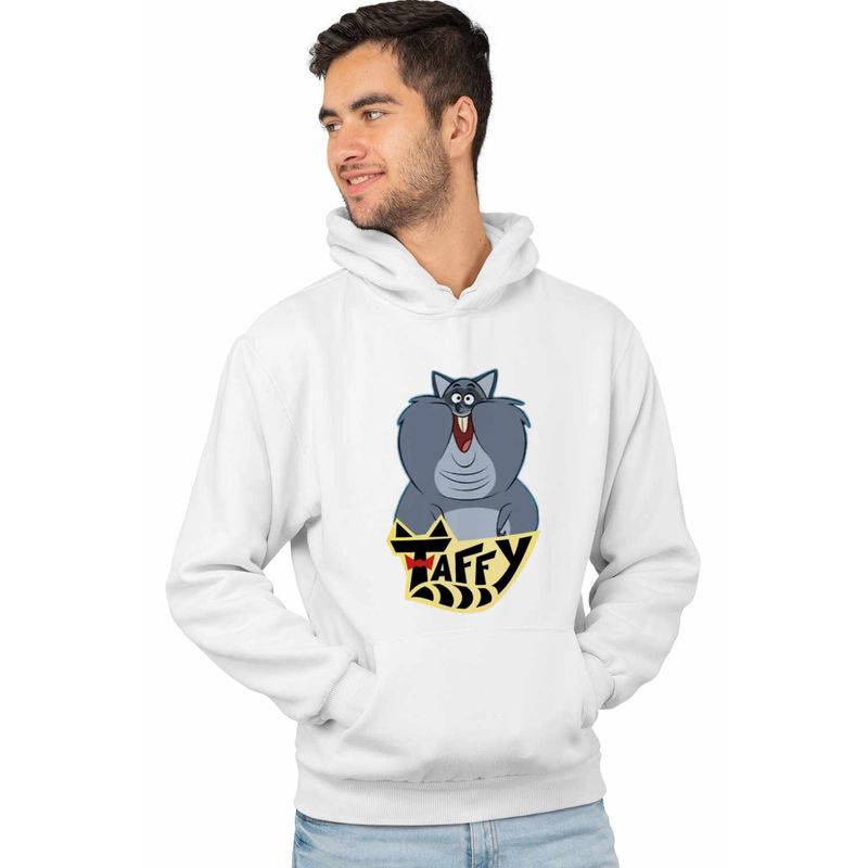 Fashion, accesorii si bijuterii - Barbati - Imbracaminte - Hanorace barbati - Hanorac Barbati Taffy Mash Cartoon, alb, marime 3XL - Infinity.ro