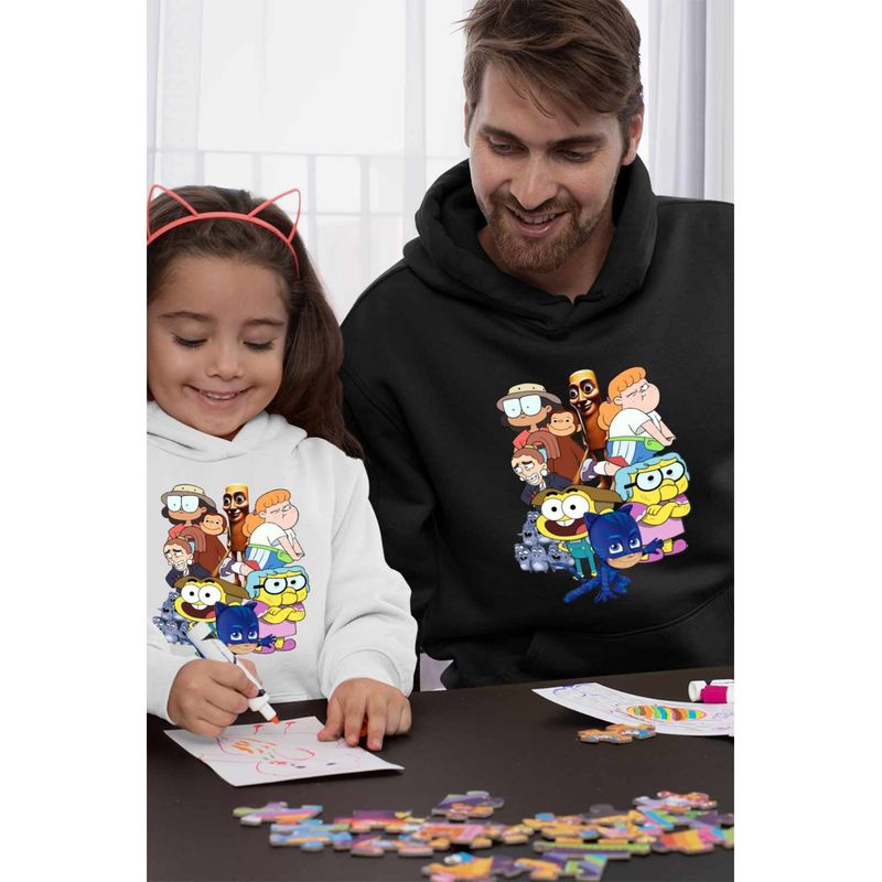 Fashion, accesorii si bijuterii - Barbati - Imbracaminte - Hanorace barbati - Hanorac Barbati StuGo Tung Sahur Lemingi Bunica Green Maimuta George Eroi Pijama, negru, marime S - Infinity.ro