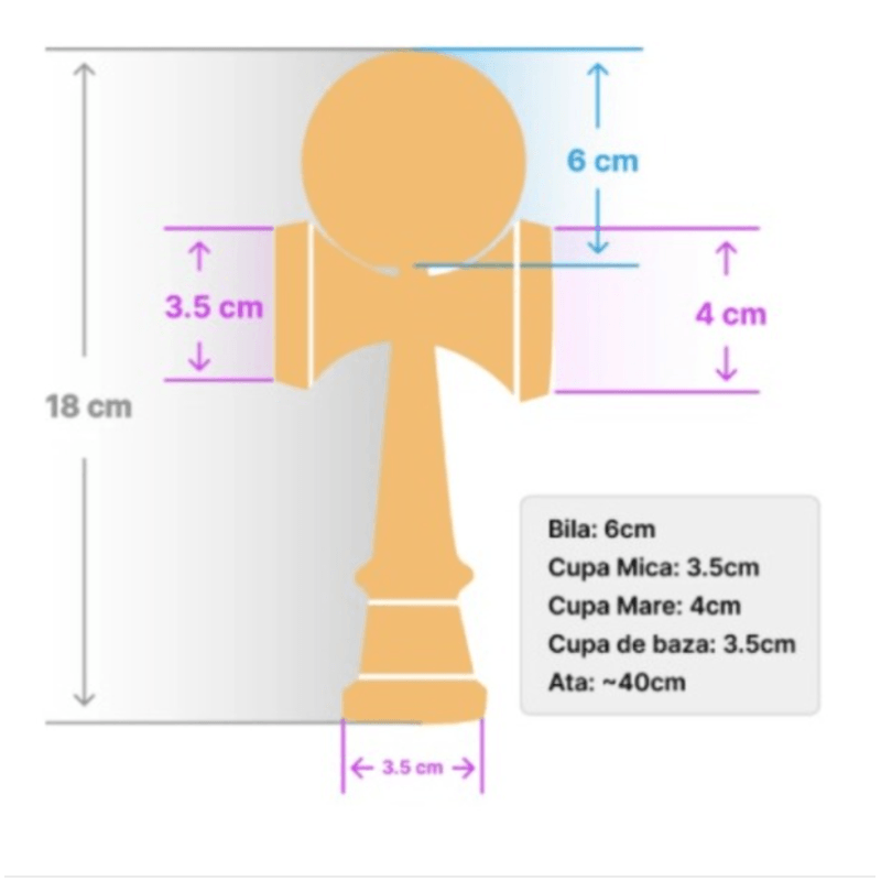 Jucarii, Copii si Bebe - Jucarii si jocuri - Jucarii & jocuri educative - Jucarii interactive - Kendama Interactiva Krom Rosie, 18 cm si o ata de rezerva - Infinity.ro