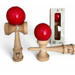Jucarii, Copii si Bebe - Jucarii si jocuri - Jucarii & jocuri educative - Jucarii interactive - Kendama Interactiva Krom Rosie, 18 cm si o ata de rezerva - Infinity.ro