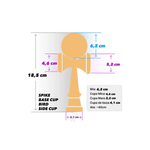 Jucarii, Copii si Bebe - Jucarii si jocuri - Jucarii & jocuri educative - Jucarii interactive - Kendama Krom USA galbena, 18,5 cm, base cup, cupe mari si set ata cadou - Infinity.ro