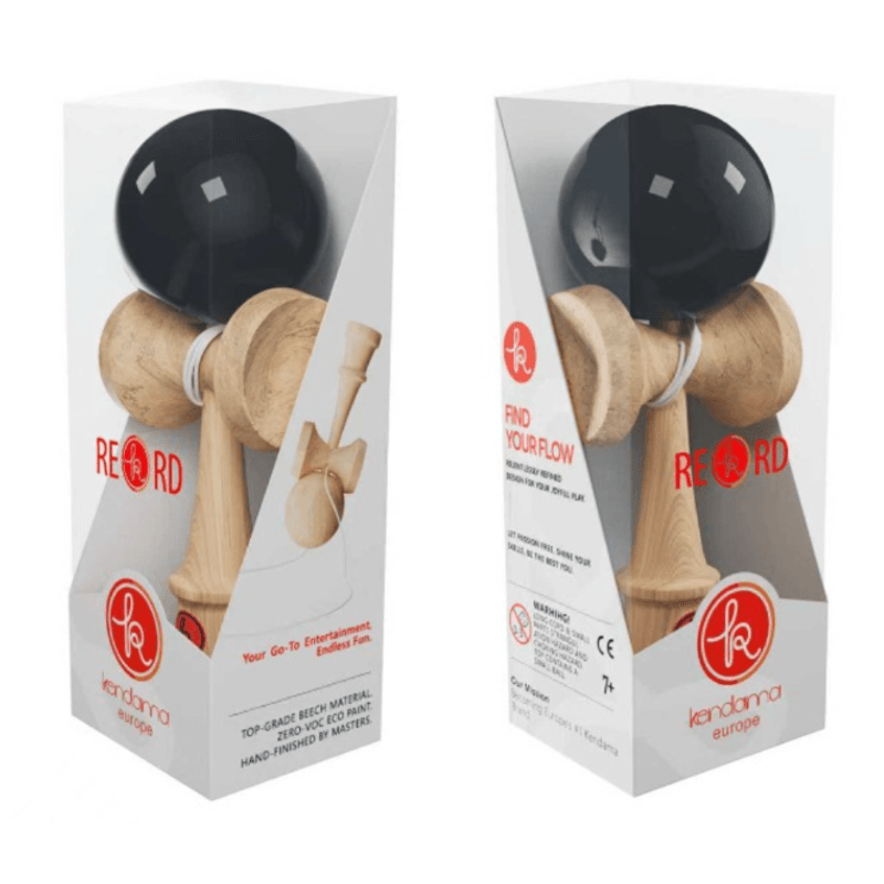 Jucarii, Copii si Bebe - Jucarii si jocuri - Jucarii & jocuri educative - Jucarii interactive - Kendama Krom Usa Neagra, 18 cm si o ata de rezerva - Infinity.ro