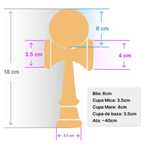 Jucarii, Copii si Bebe - Jucarii si jocuri - Jucarii & jocuri educative - Jucarii interactive - Kendama Krom Usa Neagra, 18 cm si o ata de rezerva - Infinity.ro