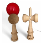 Jucarii, Copii si Bebe - Jucarii si jocuri - Jucarii & jocuri educative - Jucarii interactive - Kendama Europe Play One rosu, base cup, cupe mari, marime mare 18,5 cm si o ata de rezerva - Infinity.ro