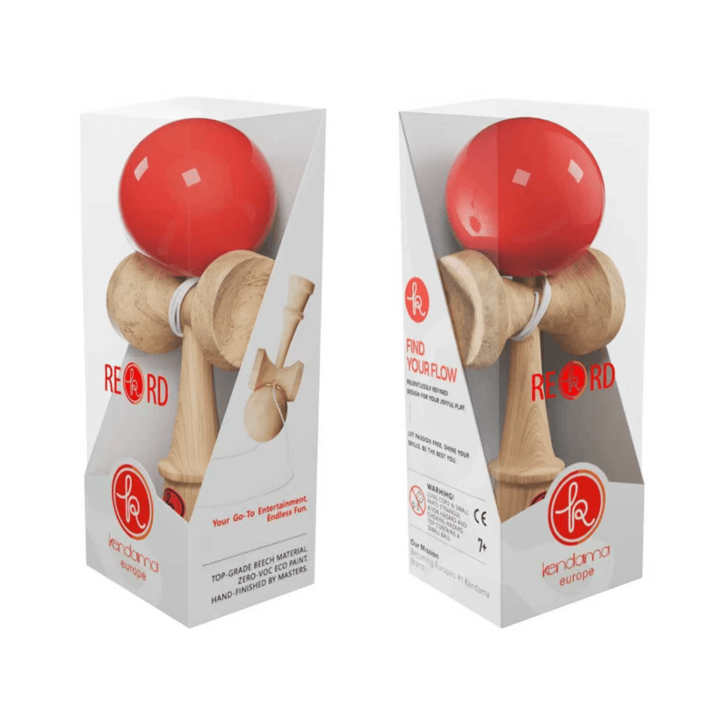 Jucarii, Copii si Bebe - Jucarii si jocuri - Jucarii & jocuri educative - Jucarii interactive - Kendama Europe Play One rosu, base cup, cupe mari, marime mare 18,5 cm si o ata de rezerva - Infinity.ro