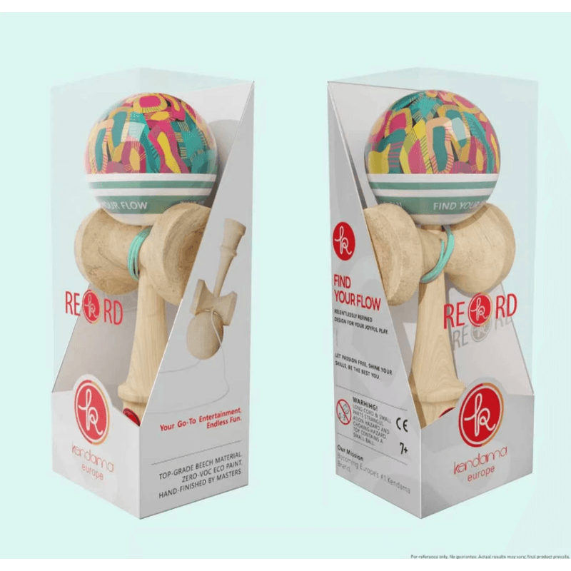 Jucarii, Copii si Bebe - Jucarii si jocuri - Jucarii & jocuri educative - Jucarii interactive - Kendama Europe Record Plus Aqua MC Symbiosis, cupe mari, base cup, 18,5 cm si o ata cadou - Infinity.ro